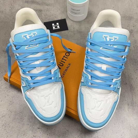 Louis Vuitton Monogram White Sky Blue Trainers